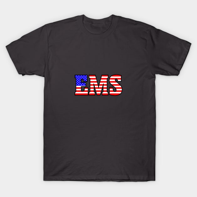 EMS - Serif style in USA flag colors T-Shirt by BassFishin